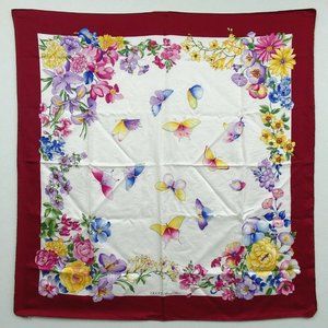 Authentic Gucci Flora Floral Pattern Scarf Silk [… - image 1